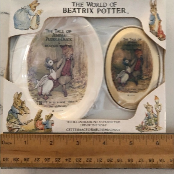 VTG Beatrix Potter Soap Dish & Soap~Jeremiah Puddle Duck in Box - Picture 7 of 8